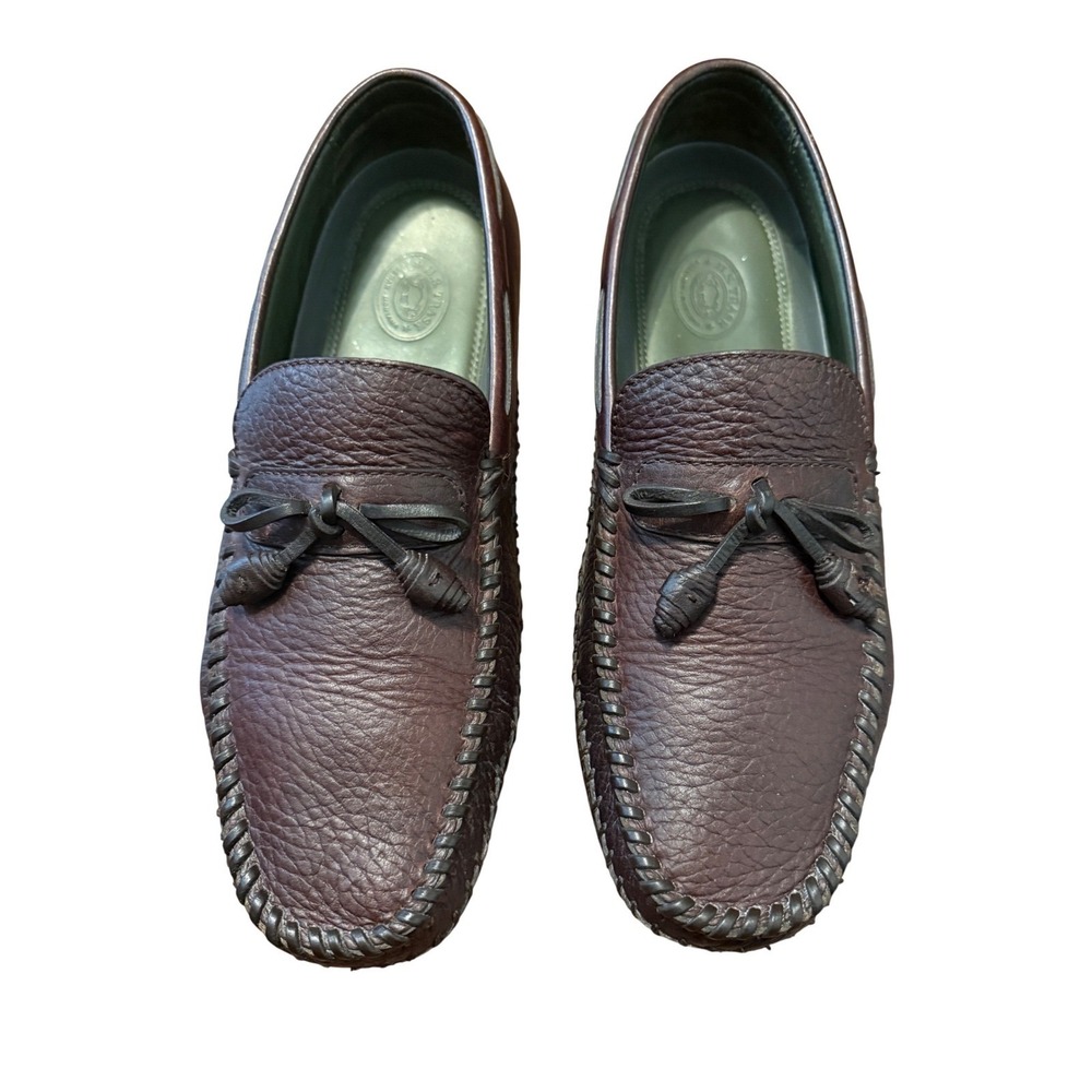 HS Trask Mens Bison Leather Driving Loafers Tassel Moccasins Bozeman MT 10.5 M